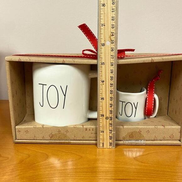 Rae Dunn Christmas Joy Mug & Mini Mug Ornament Set - Picture 2 of 4